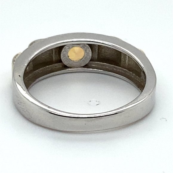 Welo Opal .41ct Golden Rhodium Finish Solid 925 Sterling Silver Ring - Picture 6 of 7